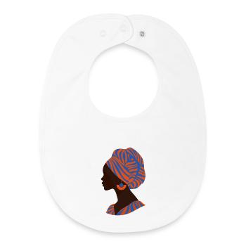 Afrique Femme africaine Design traditionnel - Bavoir bébé bio - blanc - Devant