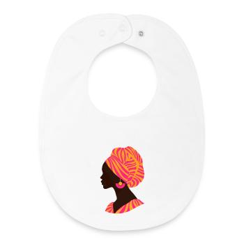Afrique Femme africaine Design traditionnel - Bavoir bébé bio - blanc - Devant