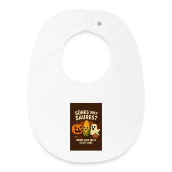 Süßes oder Saures Halloween Spaß - Baby Organic Lätzchen - Weiß - Vorne