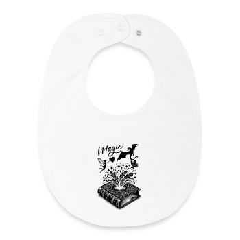 Magisches Buch Design - Bookish Fantasy Drache Fee - Baby Organic Lätzchen - Weiß - Vorne