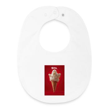 Boo Ghost Cornet de crème glacée - Bavoir bébé bio - blanc - Devant