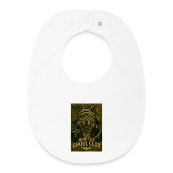 Ghoul Club Dog with Bandages - Baby Organic Bib - white - Front