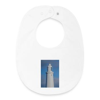 Phare de St Marys en gros plan - Bavoir bébé bio - blanc - Devant