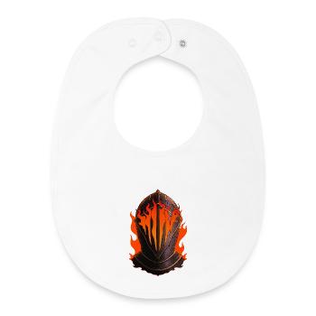 Flammender Ritter Helm - Baby Organic Lätzchen - Weiß - Vorne