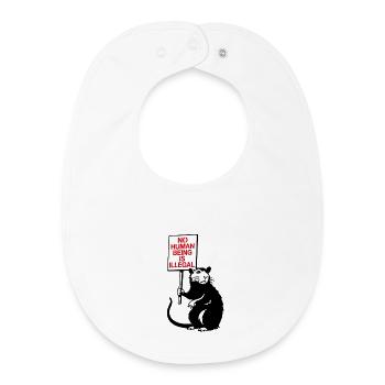 No Human Being is Illegal - Baby Organic Bib - white - Front