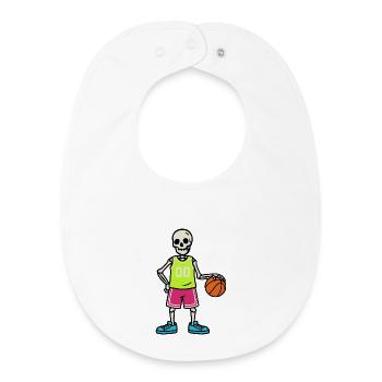 Skelett Basketball – Neon Trikot 00 - Baby Organic Lätzchen - Weiß - Vorne