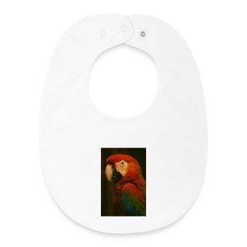 Animals - Parrot - Baby Organic Bib - white - Front