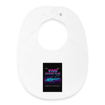 VHS Garage Club Neon Car 90s - Baby Organic Lätzchen - Weiß - Vorne