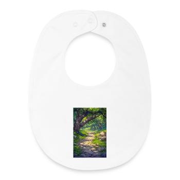 Illustration of a Forest Landscape - Bavoir bébé bio - blanc - Devant
