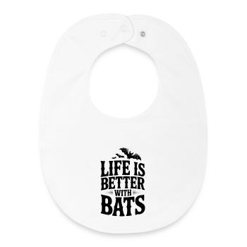 La vie est meilleure avec les chauves-souris - Bavoir bébé bio - blanc - Devant