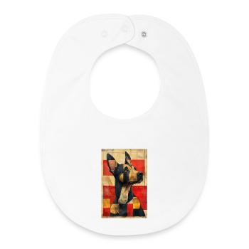 Illustration of a dog - Baby Organic Bib - white - Front