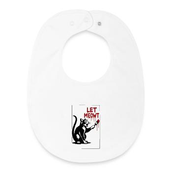Let Meowt Gothic Cat Painting - Baby Organic Lätzchen - Weiß - Vorne