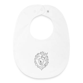 Flame Heart Lovers - Couple d’amour - Bavoir bébé bio - blanc - Devant