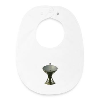 Antenne parabolique rétro motif vintage - Bavoir bébé bio - blanc - Devant
