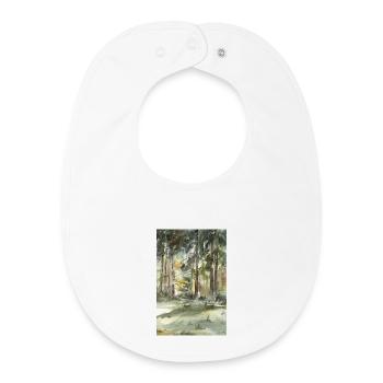 Forest light in the watercolor forest - Baby Organic Bib - white - Front