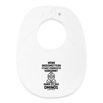 ominös oma omi verdächtig wortwitz - Baby Organic Lätzchen - Weiß - Vorne