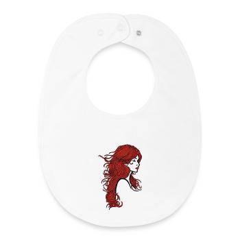 Pretty girl with red hair - Baby Organic Bib - white - Front