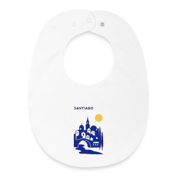 Santiago silhouette in the evening - Baby Organic Bib - white - Front