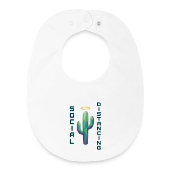 Social Distancing Cactus - Baby Organic Bib - white - Front