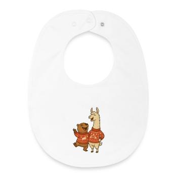 Tierische Winterfreunde - Baby Organic Lätzchen - Weiß - Vorne