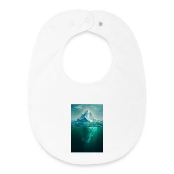 Dualité de la Montagne dans Ocean Blue - Bavoir bébé bio - blanc - Devant