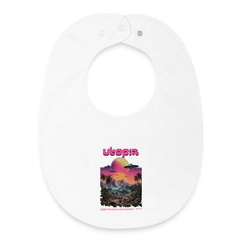 Néon utopique - Bavoir bébé bio - blanc - Devant