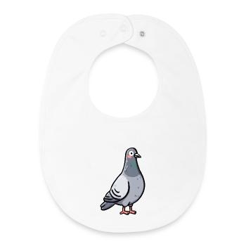 Whimsical Pigeon Portrait - Baby Organic Bib - white - Front