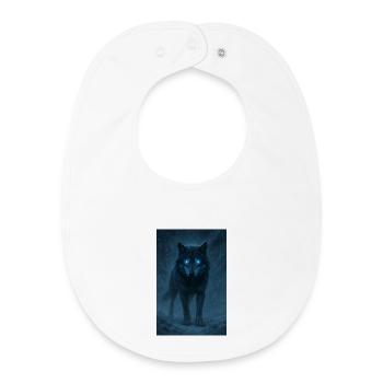 Blue-eyed wolf in a snowstorm - Baby Organic Bib - white - Front