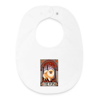 Autumn Pom in Ornate Arch - Baby Organic Bib - white - Front