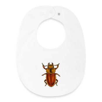 Crimson Bug Art Print - Baby Organic Bib - white - Front