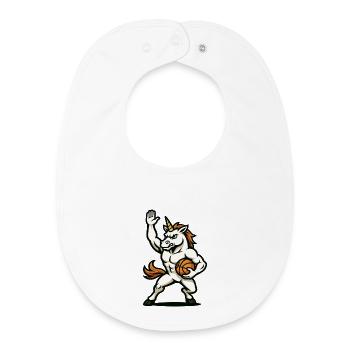 Basketball : Guerrier de la Licorne - Bavoir bébé bio - blanc - Devant