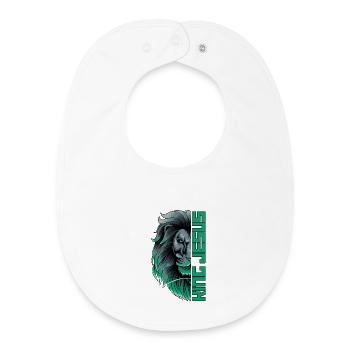 King Jesus - Lion of Judah - Christian - Baby Organic Bib - white - Front