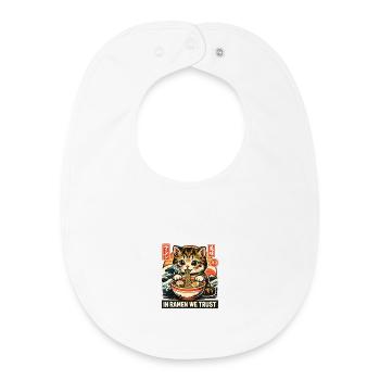 Ramen Cat - Baby Organic Bib - white - Front