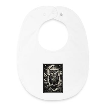 mystical owl - Baby Organic Bib - white - Front