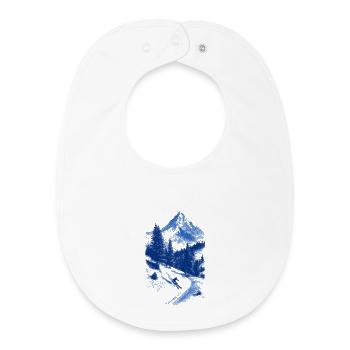 Silhouette du sommet bleu - Bavoir bébé bio - blanc - Devant
