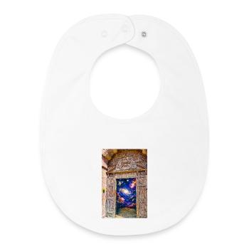 Space Gate Cosmic Portal Door - Baby Organic Bib - white - Front