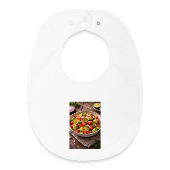 Salade d’avocat et de tomates - Bavoir bébé bio - blanc - Devant