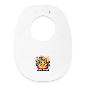 Ramen Cat - Baby Organic Bib - white - Front