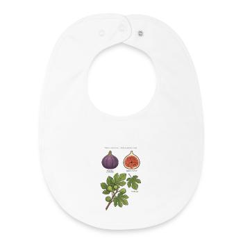 Botanischer Teller Feige Ficus Carica - Baby Organic Lätzchen - Weiß - Vorne