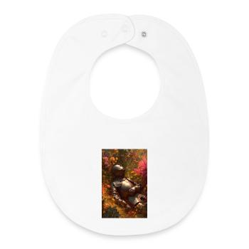 Knight in Floral Garden - Baby Organic Bib - white - Front