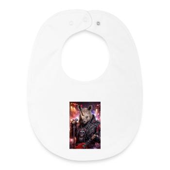 RockyZoo14 - Baby Organic Bib - white - Front