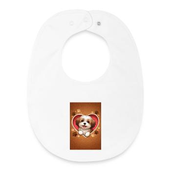 Heartpaws doggy in the heart - Baby Organic Bib - white - Front