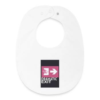Dramatic Exit Minimal Poster Humor Graphic - Baby Organic Bib - white - Front