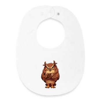 Chouette sinistre aux ailes croisées - Bavoir bébé bio - blanc - Devant