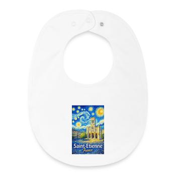 Saint-Étienne, France - Bavoir bébé bio - blanc - Devant