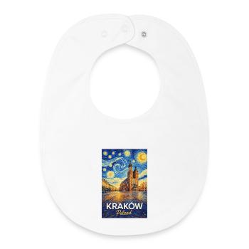 Cracovie, Pologne - Bavoir bébé bio - blanc - Devant