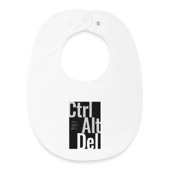 CTRL ALT DEL – Affiche typographique Minimal Design - Bavoir bébé bio - blanc - Devant