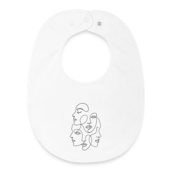 Multiface minimaliste en une ligne - Bavoir bébé bio - blanc - Devant