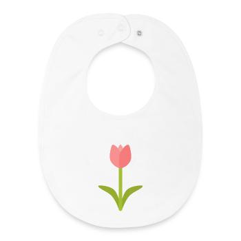 Tulip Silhouette in Bloom - Baby Organic Bib - white - Front