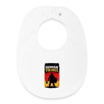 Deutsche Wikinger – Wikingerkrieger-Deutschland-Flagge - Baby Organic Lätzchen - Weiß - Vorne